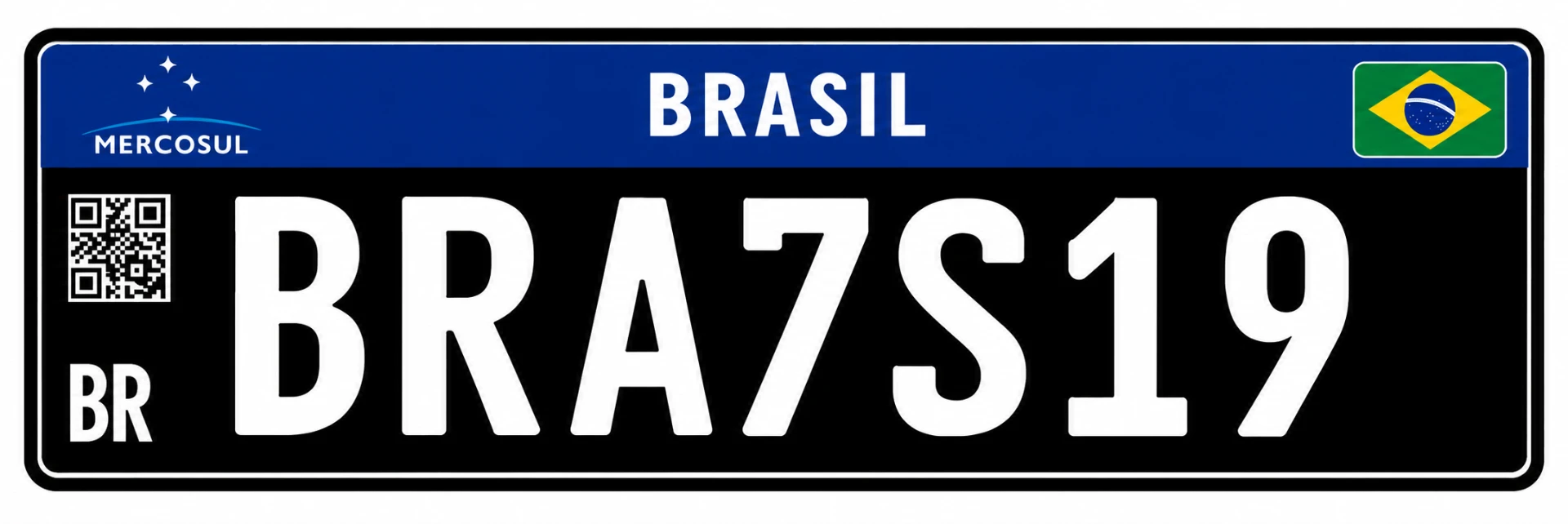 Placa Mercosul — Colecionador (placa preta)